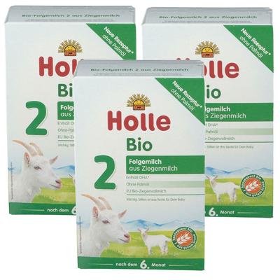3x Holle Bio 2 Folgemilch auf Ziegenmilchbasis ab dem 7. Monat 3x400 g Pulver