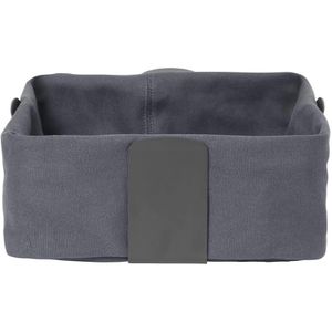 Blomus Brotkorb Desa L 64203, aus Stahl / Stoff, 26 x 26 x 10 cm, eckig, mit Stoffeinsatz, anthrazit