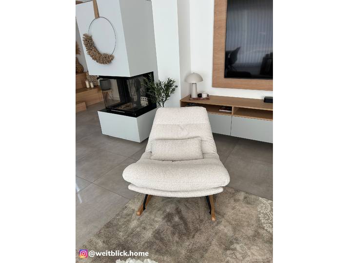 home24 Schommelstoel Skenala beige/beige bouclé 82 x 83 x 89cm