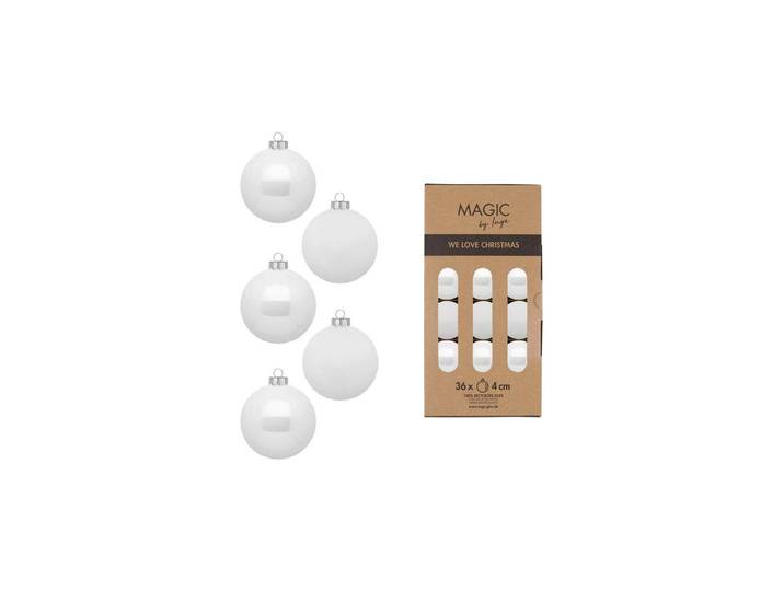 Weihnachtsbaumkugel INGES CHRISTMAS DECOR Pure 36 Stück , weiss (weiß), Ø:4cm, Glas, Weihnachtsbaumkugeln, Weihnachtsbaumkugel