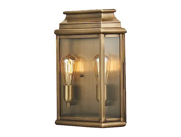 Elstead Lighting Wandleuchte Außenlampe Außenwandleuchte Laterne Messing Glas 2 Flammig IP44 Hof