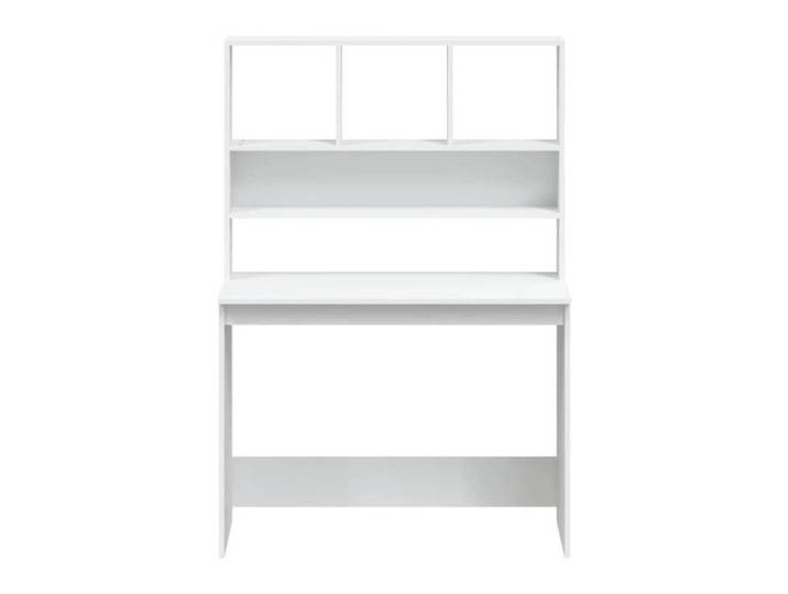 Maison Soldes Bureau d'écriture - bureaux avec étagère à domiciles Blanc 102x45x148cm Bois d'ingénierie Moderne255726