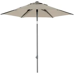 Sonnenschirm Poppi von Brafab aus Aluminium und Polyester, rund, neigbar, taupe, Ø 200 cm