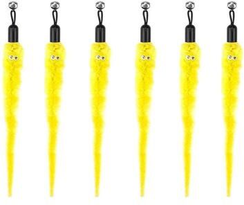 Uplift Treasures Interactive Cat Feather Toy Replacement Refill Set With Bell th 7 yellow 80 Pcs