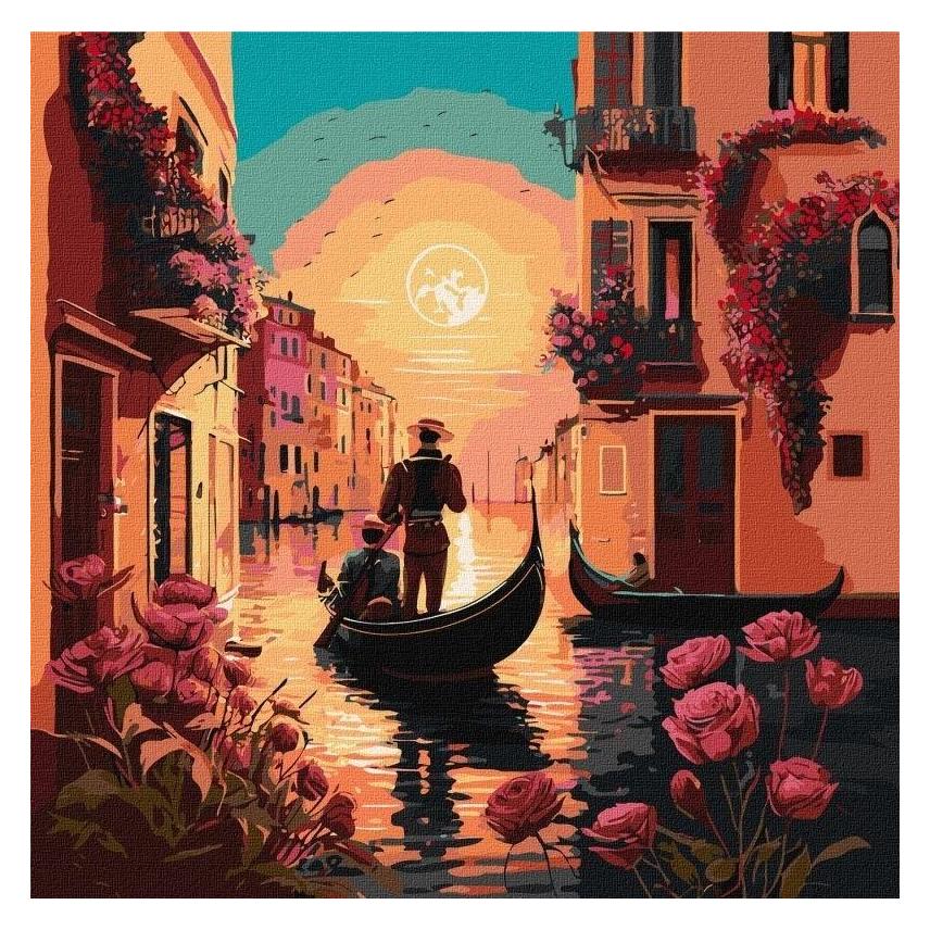 Ideyka Malen nach Zahlen - Kanäle von Venedig 40 x 40 cm (KHO2182)