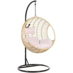 HÄNGESESSEL mit Gestell PE Rattan natürlich 97 cm Aspio