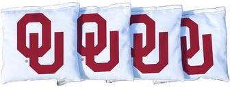 Skip's Garage Oklahoma Sooner White Cornhole Bags