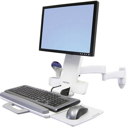 Ergotron Combo Arm 200 Series Monitor-Wandhalterung 1 Display(s) 25,4cm (10 ) - 61cm (24 ) Weiß Tastaturablage, Neigbar
