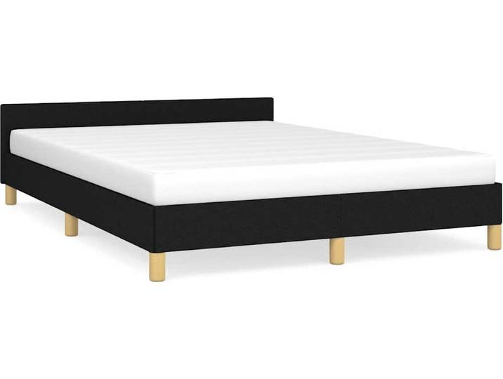 vidaXL Bettgestell ohne Matratze Schwarz 140x200 cm Stoff