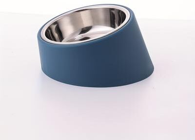 Inspire Daily Merch Stainless Steel Elevated Dog Bowl With Slanted Mouth And Rack Durable Detachable Pet Bowl For Food And Water Basin blue