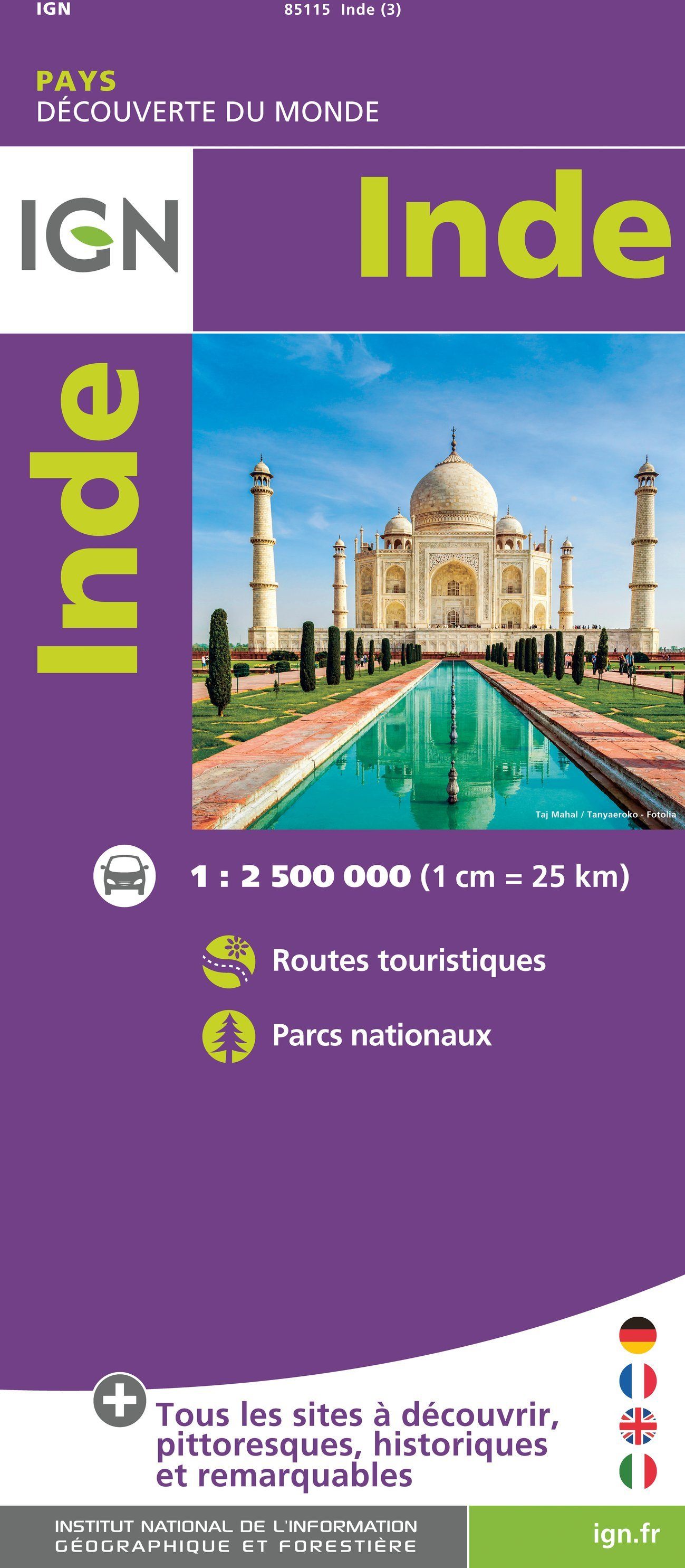 Carte de voyage - Inde   IGN