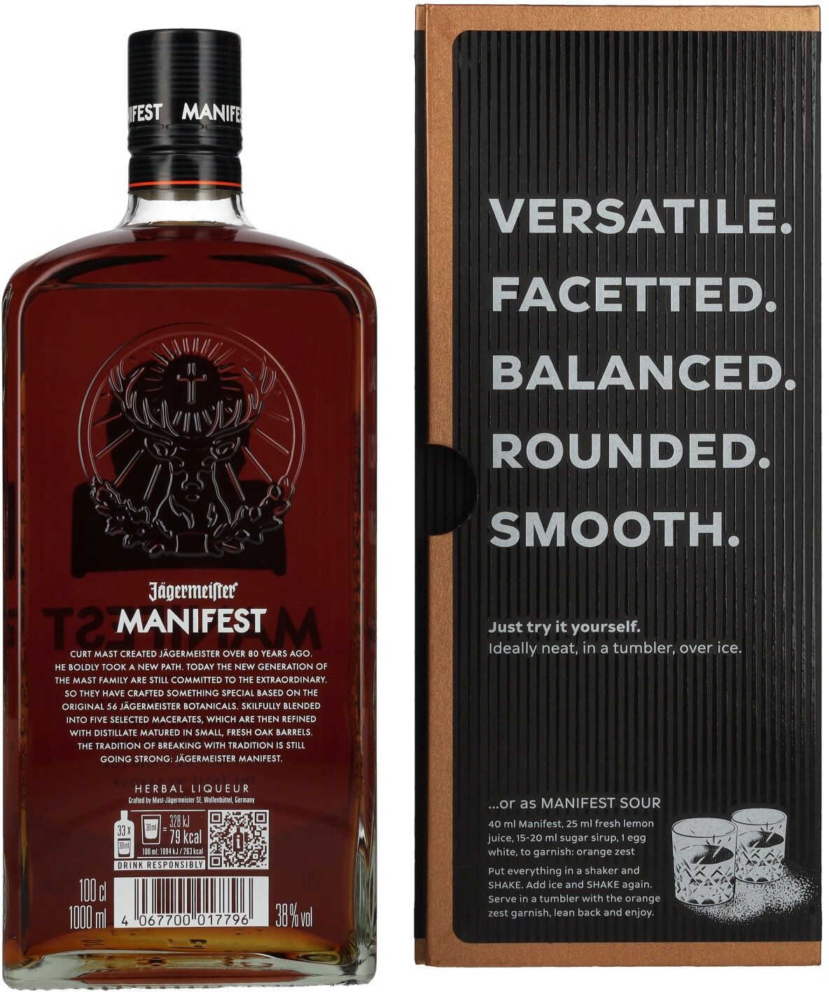 Jägermeister MANIFEST TRAVELLERS' EDITION Kräuterlikör 38% Vol. 1l in Geschenkbox