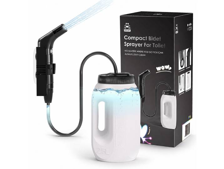 Shataf – Bidet électrique Portable de 2,5 l, Rechargeable, pulvérisateur de fesses pour les mains, pour l'hygiène personnelle, nettoyage, voyage, Camping