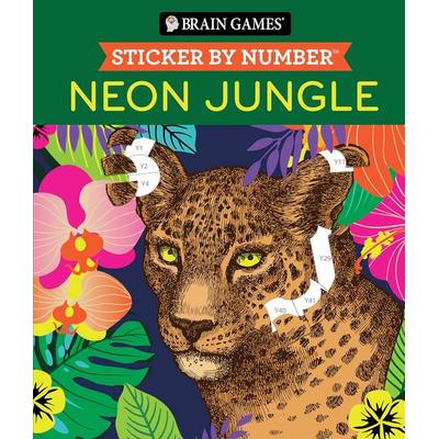 Brain Games - Sticker by Number: Neon Jungle (28 Images to Sticker), Taschenbuch von Publications International Ltd,New Seasons,Brain Games,