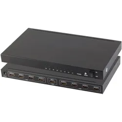 Shiverpeaks -PROFESSIONAL--HDMI Verteiler 1x8, Metall, 4K30Hz, schwarz, Switch Box