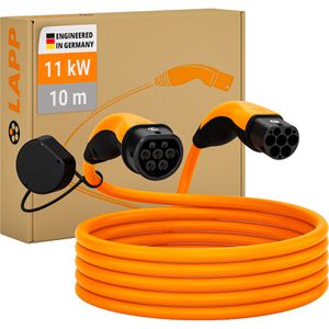 Lapp Elektroauto-Ladekabel Mode 3, IP55, 10 m, Typ 2 zu Typ 2, 3-phasig, 20 A, 11 kW