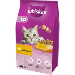 WHISKAS Adult 14 kg - Trockenfutter für ausgewachsene Katzen, mit leckerem Huhn