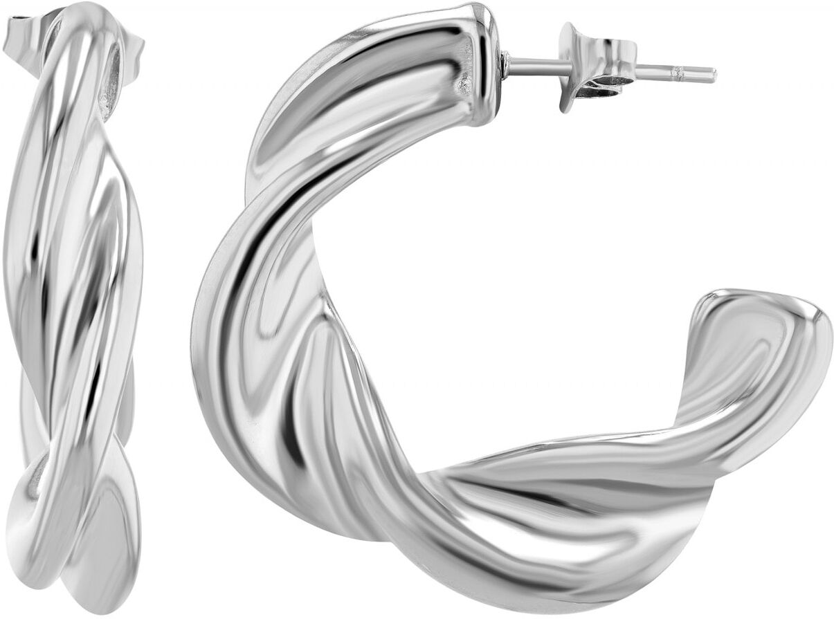 Paar Creolen ADELIA´S "Damen Creolen aus Edelstahl", silber, Ohrringe, Damen, Damen, Edelstahl