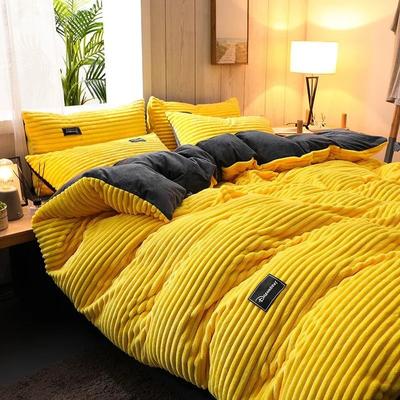 Uplifted Goods Thick Velvet Duvet Cover Set For Warm Winter Bedding black 150x200cm Set