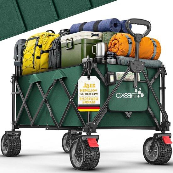 Tresko Opvouwbare Bolderkar Groen - 215 Liter - 150 kg Capaciteit