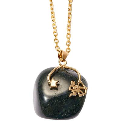 Kette mit Anhänger FIRETTI "Schmuck Geschenk Halsschmuck Anker/Halskette Sternzeichen Geburtsstein", gold (gelbgoldfarben), Halsketten, Damen, Schütze, Edelstahl, L: 50 B: 2mm, Made in Germany - mit Edelstein, B:2mm