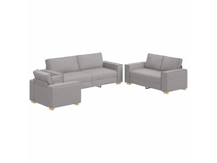 Makastle Sofa Couch 3er Set Wolkengrau Leinenmischgewebe