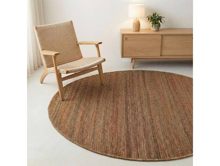 Tapis en jute 200x200 cm, naturel tressé main - Noa