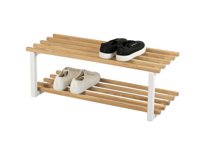 Spinder Design Schuhregal Arya weiss, eiche Eiche/Stahl B 71 H 26 cm