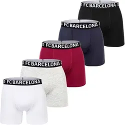 FC BARCELONA FC Barcelona Jungen Boxershorts, 5er Pack - Boxer Trunks, Baumwollmischung, Logobund, einfarbig, Größe 140 in Schwarz Schwarz