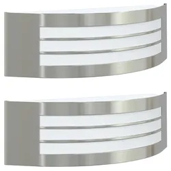 vidaXL Außenwandlampen 2 pcs Silber 32 x 10 x 10 cm Edelstahl