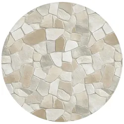 BADEMATTE Mosaik - Steine - Beige Badvorleger 70x70 cm