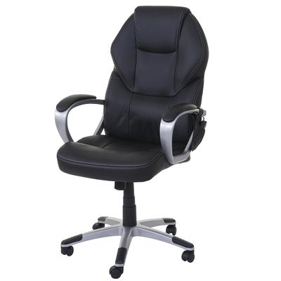 Décoshop26 - Bürostuhl auf Rollen mit Massagefunktion Heizung Drehfunktion aus schwarzem Kunststoff 04_0001781