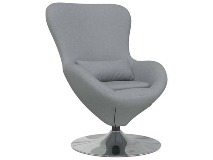 Sessel Ei Hellgrau 63 x 73 x 90 cm Stoff Polyester drehbar Modernes Design, 360 Grad drehbar, stabiler Stahlrahmen, weiche Baumwollkissen, leichte Reinigung