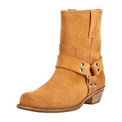 Bikerboots JEFFREY CAMPBELL "Jeffrey Campbell Stiefelette Veloursleder", Damen, Gr. 39, braun (orange), Veloursleder, Schuhe Bikerboots