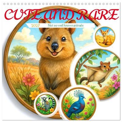 Cute and Rare (Wall Calendar 2027 12 × 12 Inch) CALVENDO 12 Month Wall Calendar