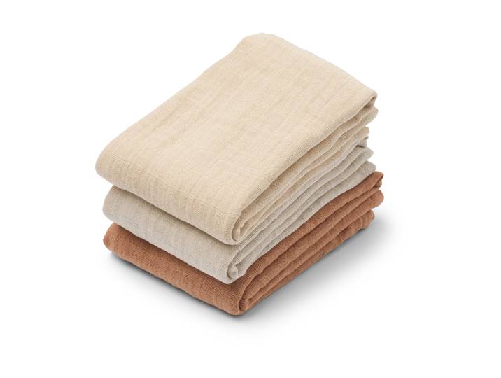 Liewood Lewis muslin hydrofiele doek 3-delig 65x65 cm Tuscany rose mix