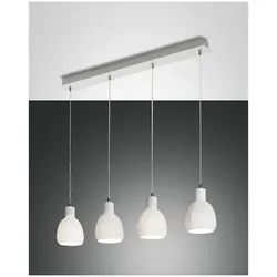 Fabas Luce Marina Pendelleuchte E27 4X40W Metall- und Keramik Weiss