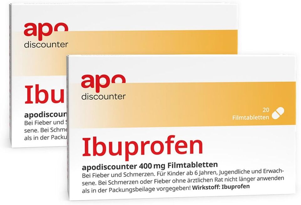 Ibuprofen 400 mg Schmerztabletten von apodiscounter 2x20stk