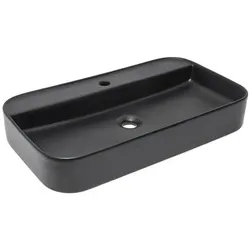Aufsatzwaschtisch SAT Infinitio 70x40 cm ohne Überlauf schwarz SATINF4070BKM