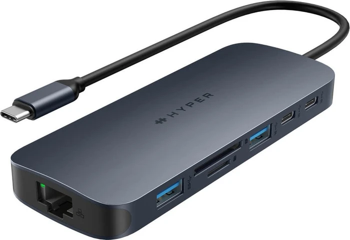 Hyper Drive EcoSmart Gen.2 Dual HDMI USB-C 11-in-1 Hub w 140 W PD3.1 Pass-Thru - For MST enabled devices