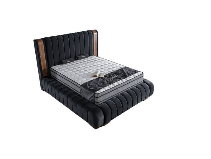 Villa Möbel Boxspringbett Legend (Bett (ohne Matratze), Liegefläche 160x200), Bettkasten mit XXL Stauraum und Gasdruckfedern für einfache Handhabung