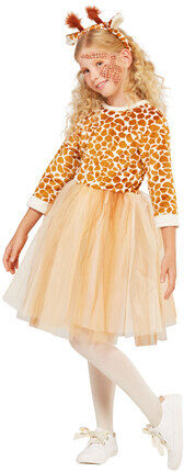 buttinette Kinderkleid "Giraffe Gittchen", creme/hellbraun