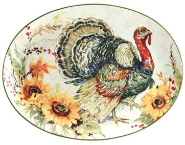 "Certified International Harvest Morning Oval Turkey Platter, 16.25"" x 12"" - 16.25"" x 12"""