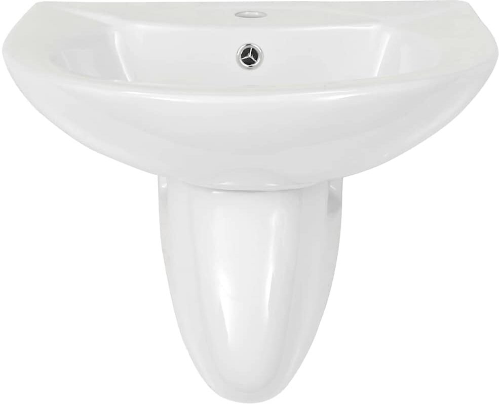 vidaXL Lavabo Blanc 52 x 45 x 49 cm Céramique Émaillée