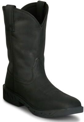 "Justin Boots Prodigy 11"" Square Steel Toe - Mens 11 Black Boot E2"