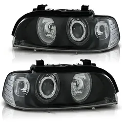 Scheinwerfer Angel Eyes passend für BMW 5er E39 Bj. 95-00 Schwarz