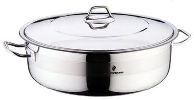 SOFRAM Stainless Steel Low Casserole Pot with Lid