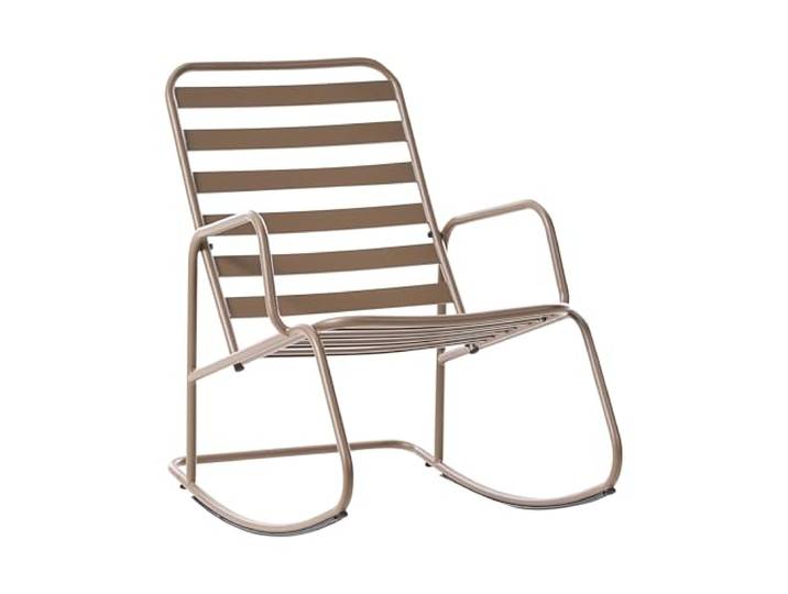 Beliani Moderner Schaukelstuhl aus Aluminium für den Garten Taupe Turi