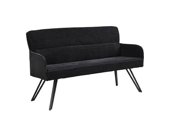 byLIVING Sitzbank Tino, Webstoff-Mikrofaser schwarz, Gestell schwarz Aufgedoppelter Rücken, Küchenbank, Sitzbank, Esszimmerbank, B 140, H 94, T 67 cm