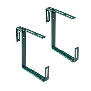 Greemotion Blumenkastenhalterung 343101, grün, 2 Stück, aus Stahl, verstellbar
